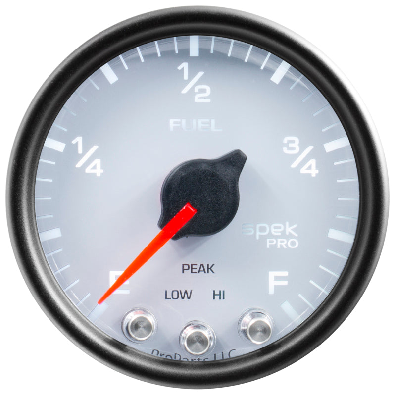 Autometer Spek-Pro Gauge Fuel Level 2 1/16in 0-270 Programmable Wht/Blk - My Store