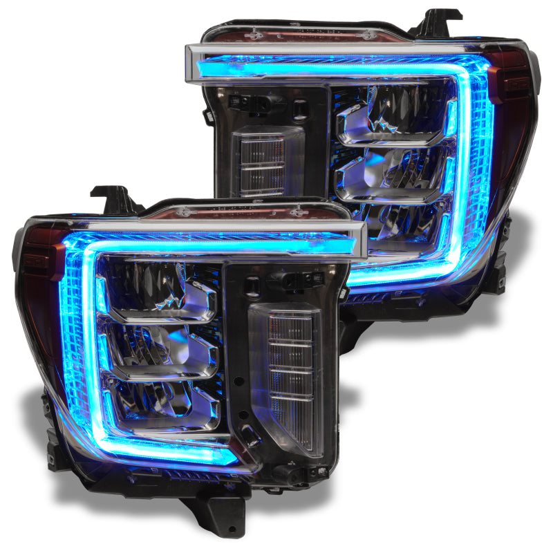 Oracle 20-21 GMC Sierra 2500/3500 HD RGB+W Headlight DRL Upgrade Kit - ColorSHIFT w/ BC1 Controller - Mammoth Racing -