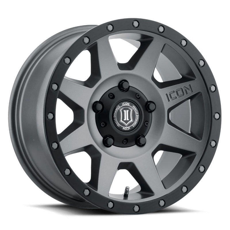 Icon Rebound 18x9 5x150 25mm Offset 6in BS 110.1mm Bore Titanium Wheel - Mammoth Racing -