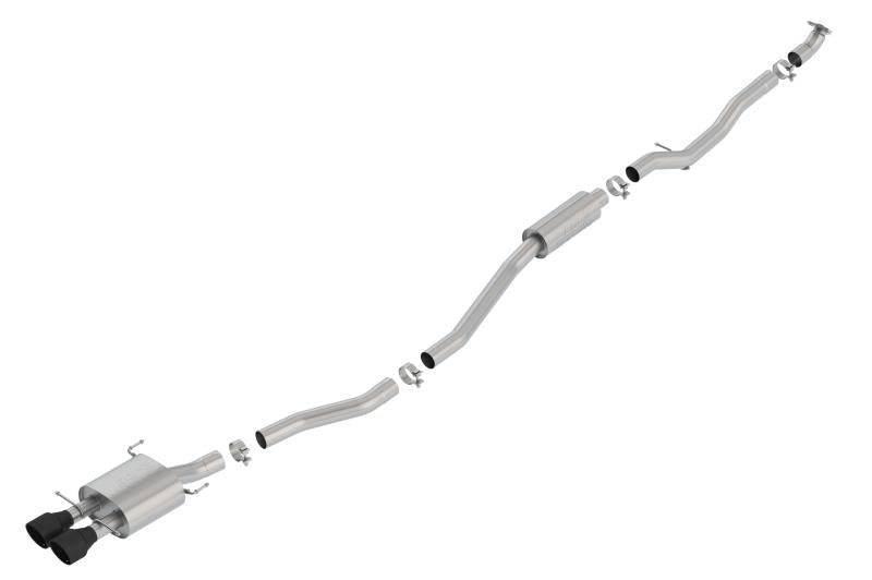 Borla 17-19 Honda Civic SI 1.5L Turbo MT S-Type 2.75in Cat-Back Exhaust Ceramic Black Tip - Mammoth Racing -
