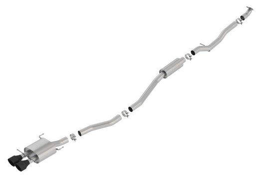 Borla 17-19 Honda Civic SI 1.5L Turbo MT S-Type 2.75in Cat-Back Exhaust Ceramic Black Tip - Mammoth Racing -