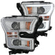 ANZO 2015-2016 Ford F-150 Projector Headlights w/ Plank Style Design Chrome w/ Amber - Mammoth Racing -