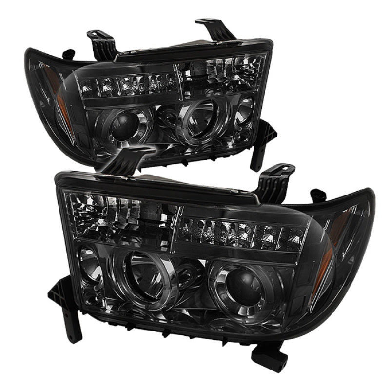 Spyder Toyota Tundra 07-13 Projector Headlights LED Halo LED Smke PRO-YD-TTU07-HL-SM - Mammoth Racing -