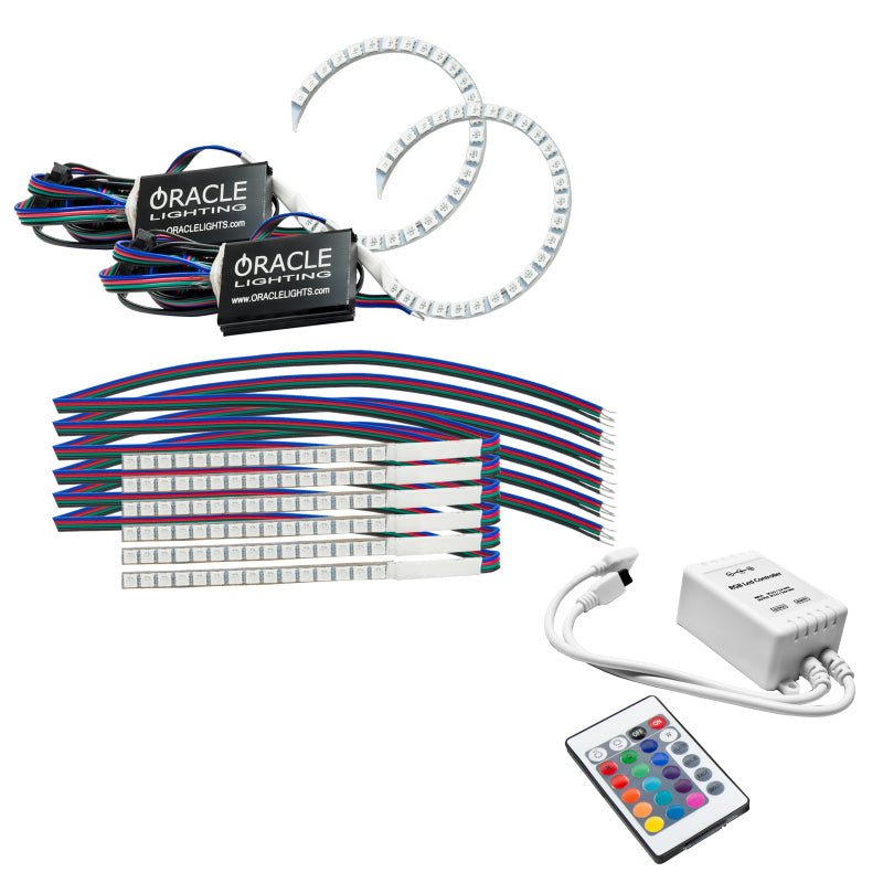 Oracle 18-21 Ford Mustang DRL Upgrade w/ Halo Kit - ColorSHIFT w/ Simple Controller - Mammoth Racing -