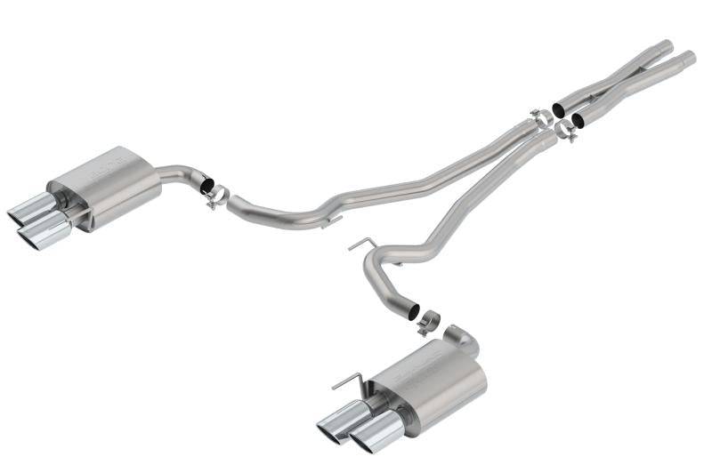 Borla S-Type Cat Back 18-20 Ford Mustang GT Convertible 2.5in pipe 4in tip - Mammoth Racing -