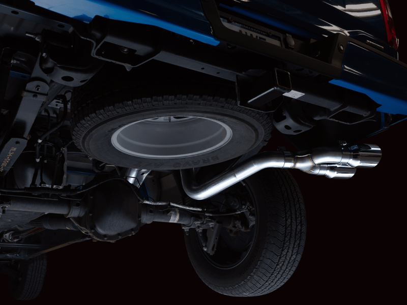 AWE 0FG 21+ Ford F150 Dual Side Exit Cat-Back Exhaust- 4.5in Chrome Silver Tips - My Store