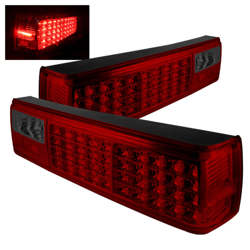 Xtune Ford MUStang 87-93 LED Tail Lights Red Smoke ALT-ON-FM87-LED-RS - Mammoth Racing -