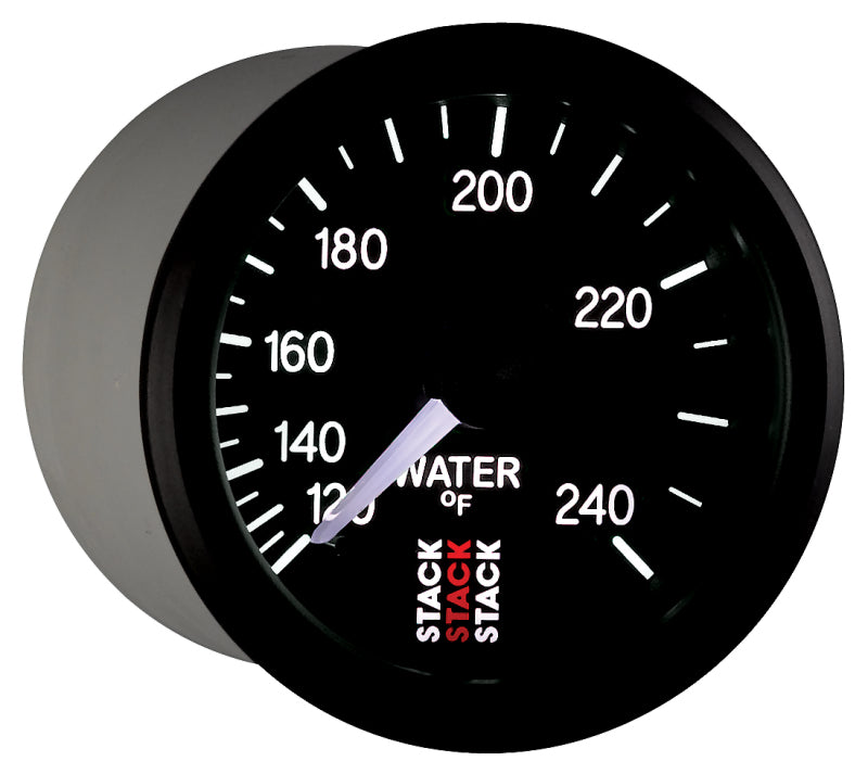 Autometer Stack 52mm 120-240 Deg F 1/2in Npt (M) Mechanical Water Temp Gauge - Black - My Store