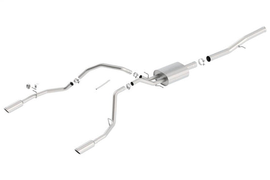 Borla 14 Silv/Sierra 1500 EC Std/CC Short 143.5in WB Touring Single Split Rear Exit Cat-Back Exhaust - Mammoth Racing -