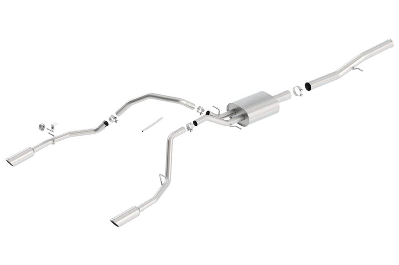 Borla 14 Silv/Sierra 1500 EC Std/CC Short 143.5in WB S-Type Single Split Rear Exit Cat-Back Exhaust - Mammoth Racing -