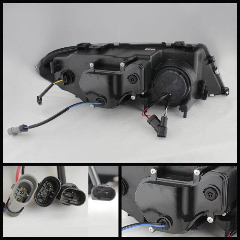 Spyder BMW E46 3-Series 04-06 2 DR Projector Halogen Model- LED Halo Smke PRO-YD-BMWE4604-2DR-HL-SM - Mammoth Racing -