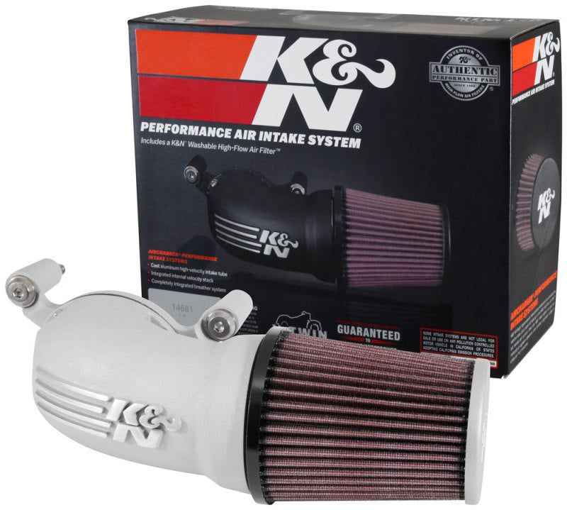 K&N 08-17 Harley Davidson Touring Models Performance Air Intake System Silver - Mammoth Racing -