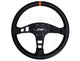 PRP Flat Leather Steering Wheel- Orange - Mammoth Racing -
