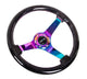 NRG Reinforced Steering Wheel (350mm / 3in Deep) Minty Fresh Wood Grain w/Black 3-Spoke Center - My Store