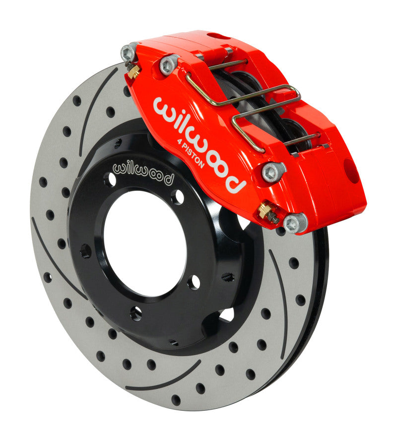 Wilwood Dynapro Radial Front Kit 11in Drilled & Slotted Red 61-67 Jaguar XKE w/ Lines - My Store