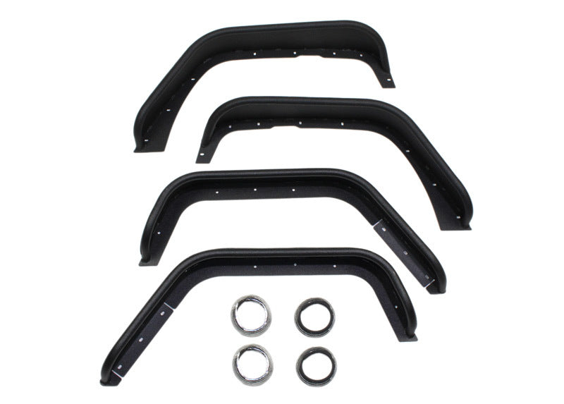 Fishbone Offroad 07-18 Jeep Wrangler JK Front/Rear Steel Tube Fenders -Blk Txtrd Pwdercoat(Set of 4) - My Store
