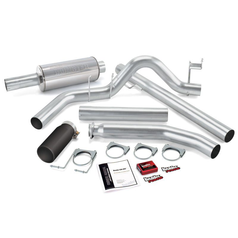 Banks Power 02 Dodge 5.9L Ext Cab Git-Kit - SS Single Exhaust w/ Black Tip - Mammoth Racing -