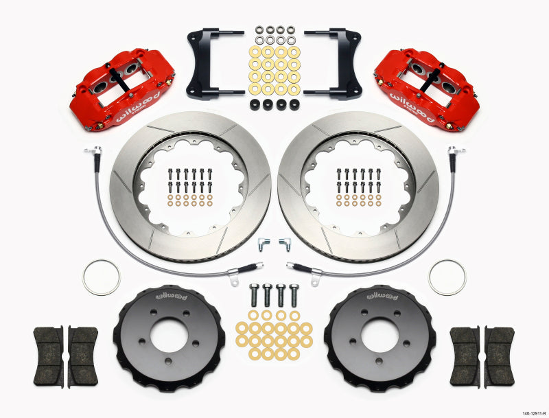 Wilwood Narrow Superlite 6R Front Hat Kit 14.00in Red 2005-Up Mazda Miata w/ Lines - Mammoth Racing -