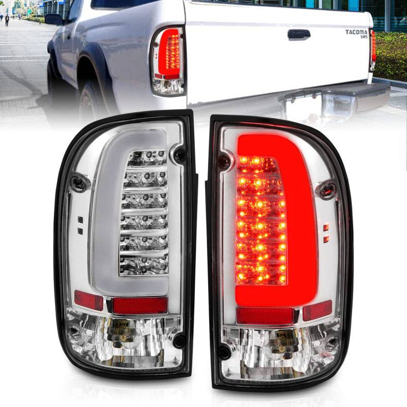 ANZO 1995-2004 Toyota Tacoma LED Taillights Chrome Housing Clear Lens (Pair) - My Store