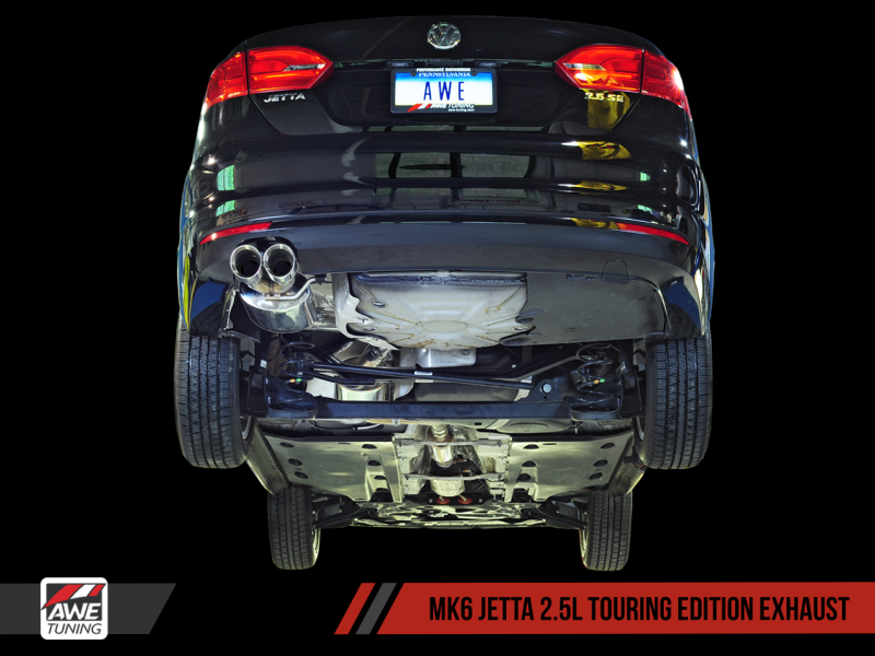 AWE Tuning Mk6 Jetta 2.5L Touring Edition Exhaust - Polished Silver Tips - Mammoth Racing -