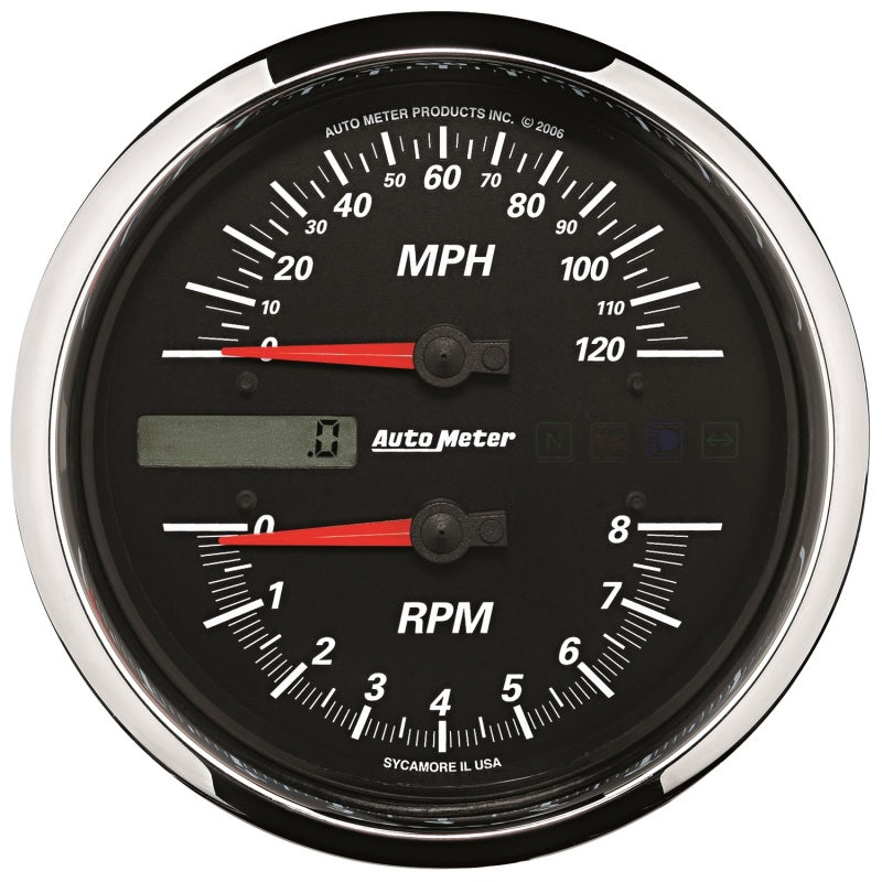 Autometer Pro-Cycle Gauge Tach/Speedo 4 1/2in 8K Rpm/120 Mph Black - My Store