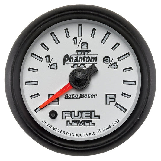 Autometer Phantom II 52mm Full Sweep Electronic 0-280 ohm Fuel Level Programmable E-F Range Gauge - My Store