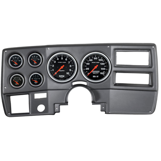 Autometer Sport-Comp 73-83 Chevy Truck/ Suburban Dash Kit 6pc Tach / MPH / Fuel / Oil / Wtmp / Volt - My Store