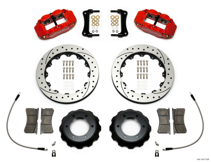Wilwood Narrow Superlite Red 6R Front Kit 12.88in Drilled Rotor w/ Lines 05-15 Toyota Tacoma - My Store