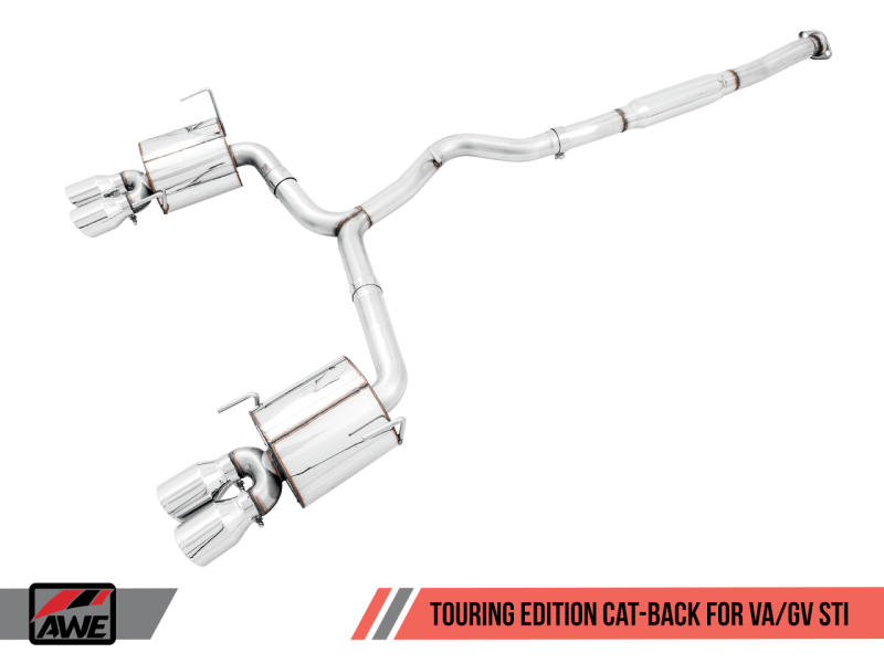 AWE Tuning Subaru STI VA / WRX GV / STI GV Sedan Touring Edition Exhaust - Diamond Black Tip (102mm) - My Store