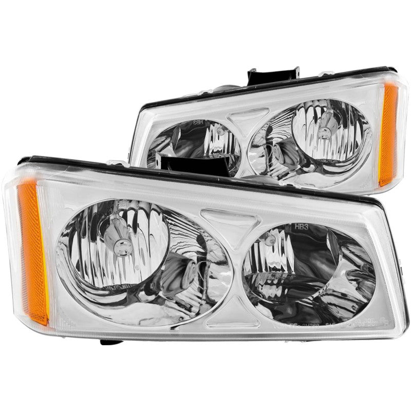 ANZO 2003-2006 Chevrolet Silverado 1500 Crystal Headlights Chrome - Mammoth Racing -