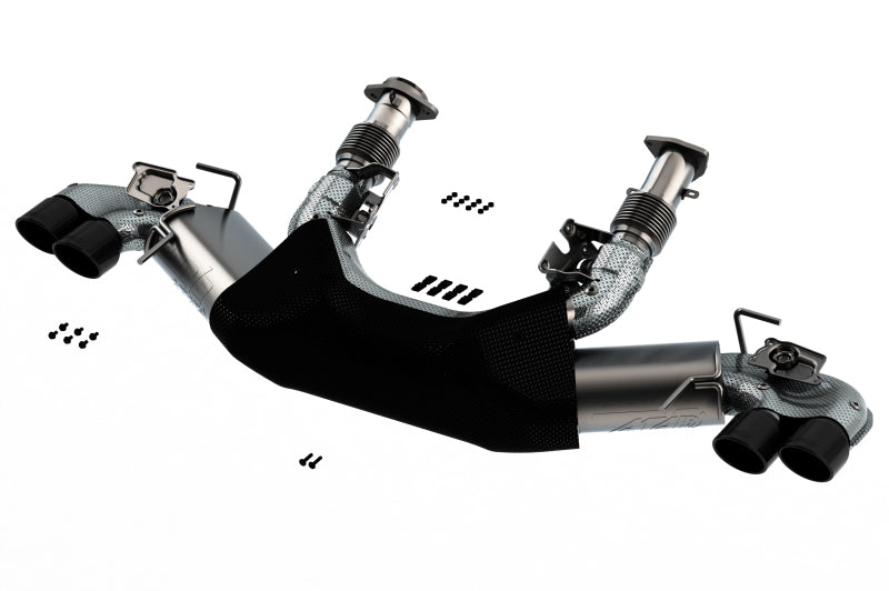 Borla 2020 Chevrolet Corvette C8 6.2 ATAK 3in Exhaust System Dual Round Rolled A/C Black Chrome Tips - My Store