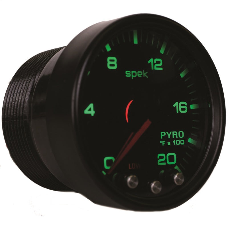 Autometer Spek-Pro Gauge Pyro. (Egt) 2 1/16in 2000f Stepper Motor W/Peak & Warn Blk/Smoke/Blk - My Store