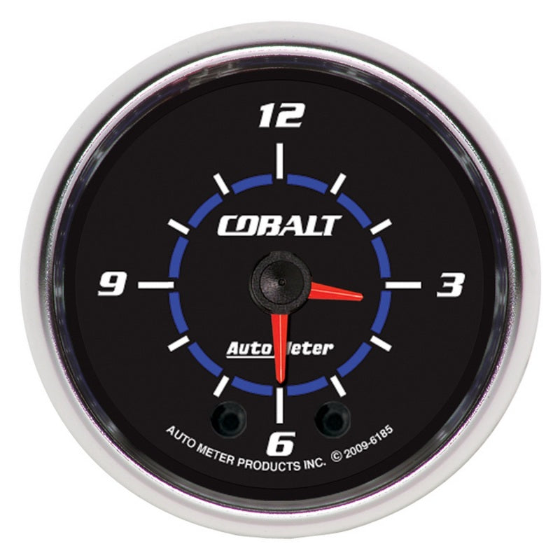 Autometer Cobalt 2-1/16in 12 Hour Analog Clock - My Store