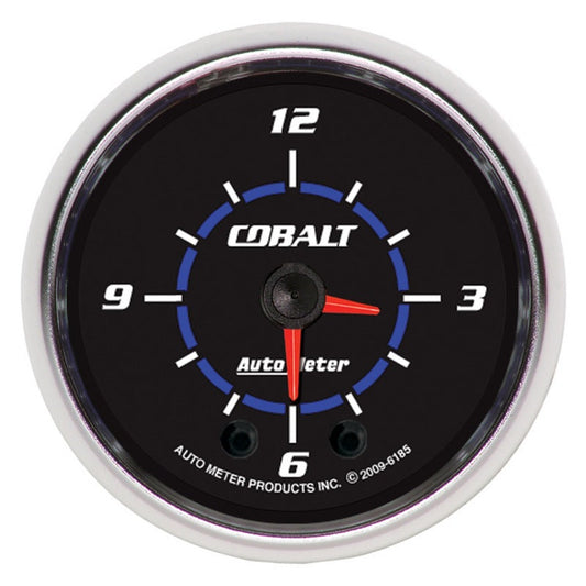 Autometer Cobalt 2-1/16in 12 Hour Analog Clock - My Store