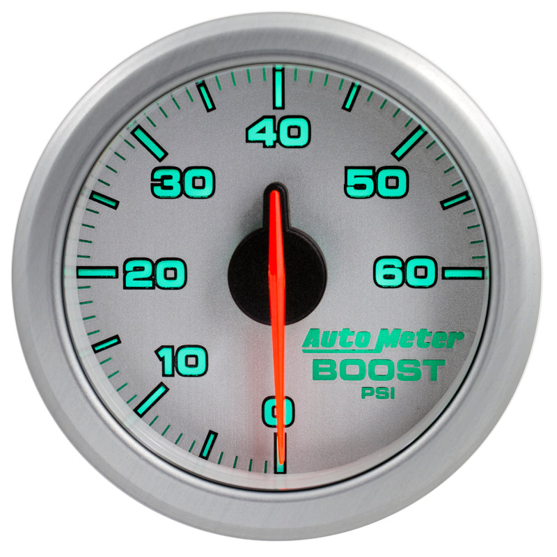 Autometer Airdrive 2-1/6in Boost Gauge 0-60 PSI - Silver - My Store