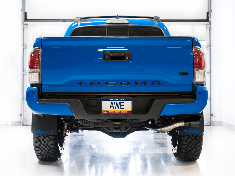 AWE 16-22 Toyota Tacoma 0FG Catback Exhaust w/ BashGuard - Dual Diamond Black Tips - My Store