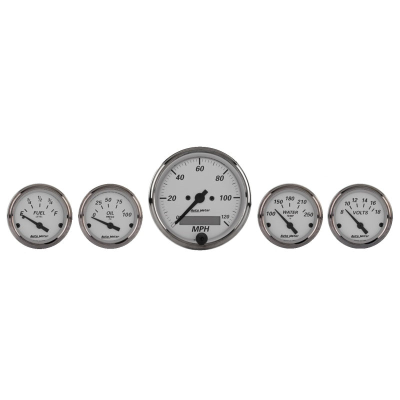 Autometer American Platinum 5 Piece Kit (Elec Speed/Oil Press/Water Temp/Volt/Fuel Level) - My Store