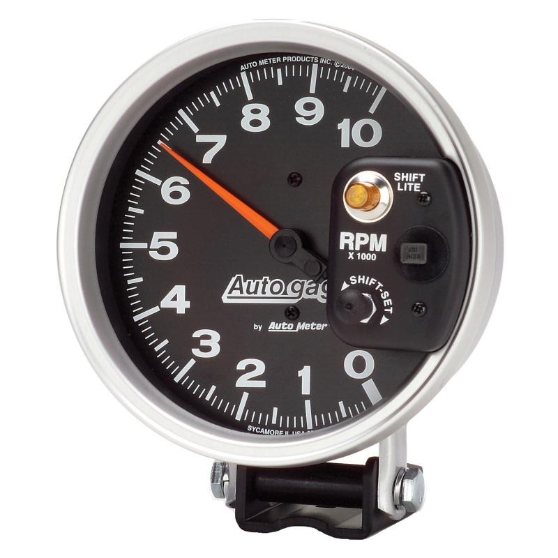 Autometer AutoGage 5in / 10k RPM / Pedestal Mount Black Tachometer w/ Shift Light - My Store