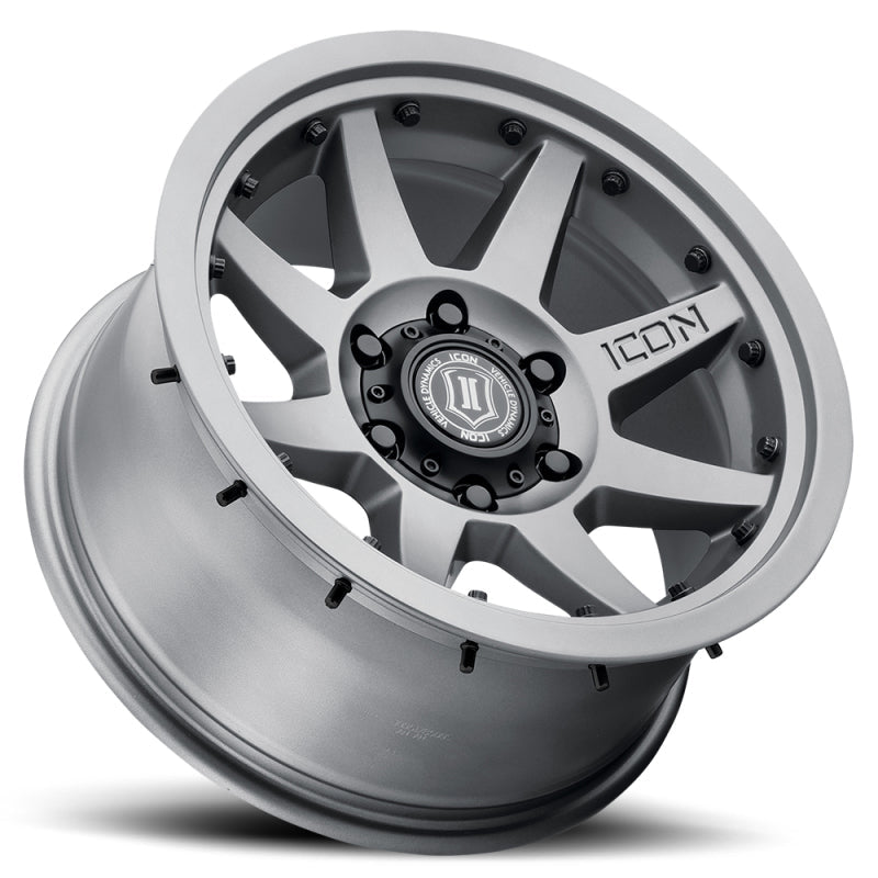Icon Rebound Pro 17x8.5 5x5 -6mm Offset 4.5in BS 71.5mm Bore Titanium Wheel - Mammoth Racing -
