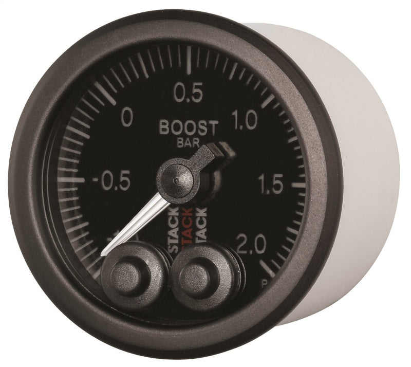 Autometer Stack 52mm -1 to +2 Bar (Incl T-Fitting) Pro-Control Boost Pressure Gauge - Black - My Store