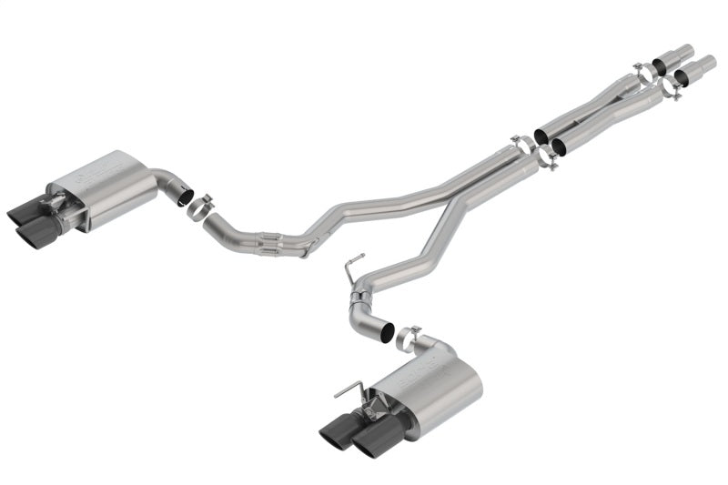 Borla 2018 Ford Mustang GT 5.0L AT/MT 3in ATAK Catback Exhaust Black Chrome Tips w/ Valves - My Store