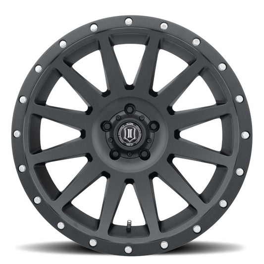 Icon Compression 20x10 5x5 -12mm Offset 5in BS 71.5mm Bore Satin Black Wheel