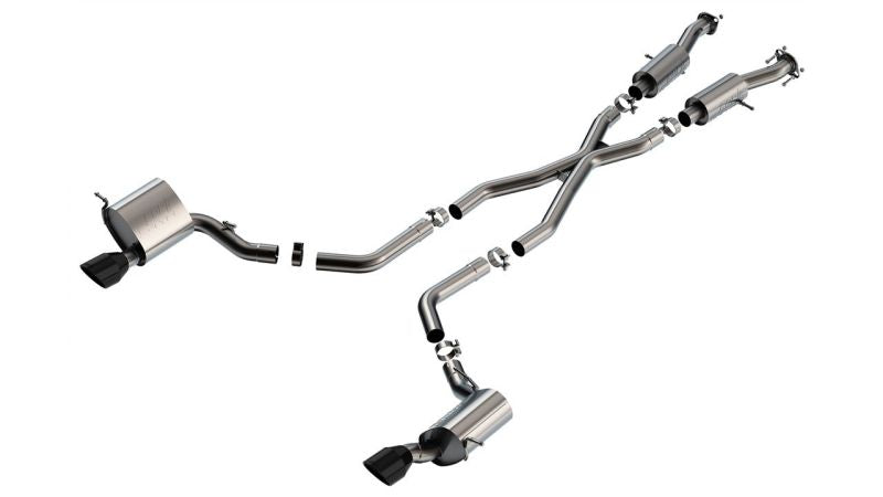 Borla 15-21 Jeep Grand Cherokee SRT 6.4L V8 AWD S-Type Cat-Back Exhaust System - Black Tips T-304SS - My Store
