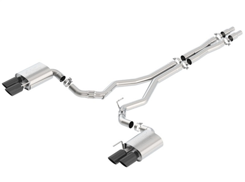 Borla 2018 Ford Mustang GT (A/T / M/T) 3in ATAK Catback Exhaust w/o Valves w/ Black Chrome Tips - My Store
