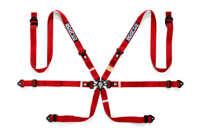 Sparco Belt 6 Pnt 2in Pd Red - My Store