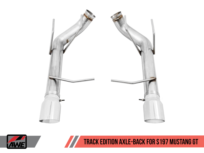 AWE Tuning S197 Mustang GT Axle-back Exhaust - Track Edition (Chrome Silver Tips) - Mammoth Racing -