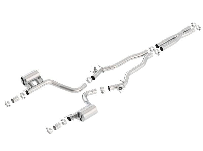 Borla 15-16 Dodge Charger Hellcat 6.2L V8 ATAK Catback Exhaust w/ Valves No Tips Factory Valance - Mammoth Racing -