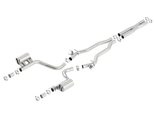 Borla 15-16 Dodge Charger Hellcat 6.2L V8 ATAK Catback Exhaust w/ Valves No Tips Factory Valance - Mammoth Racing -