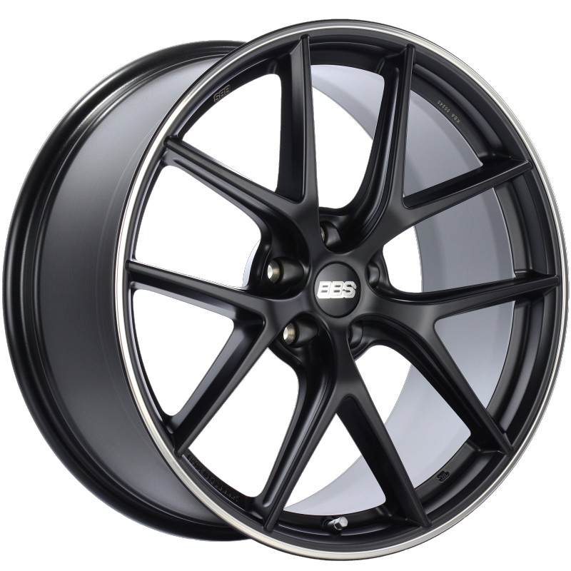 BBS CI-R 20x10 5x112 ET45 Satin Black Polished Rim Protector Wheel -82mm PFS/Clip Required - Mammoth Racing -