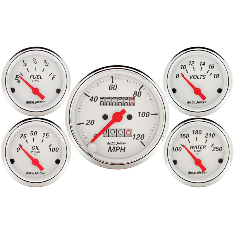 Autometer 5 piece Kit (Mech Speed/Elec Oil Press/Water Temp/Volt/Fuel Level) - My Store
